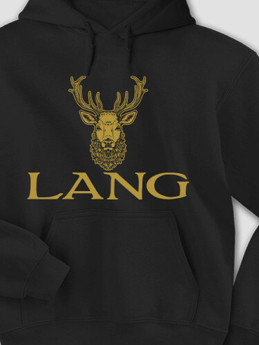 Old Stag Black Adult Hooded Sweatshirt