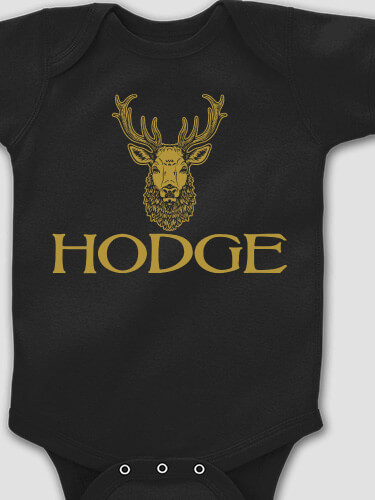 Old Stag Black Baby Bodysuit