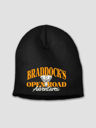 Open Road Black Embroidered Beanie