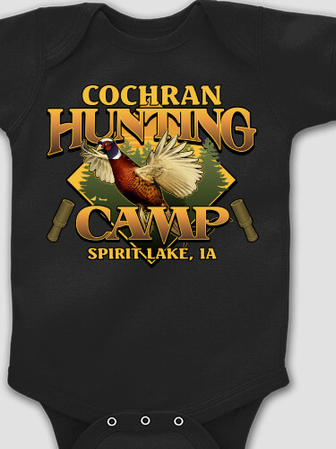 Pheasant Hunting Camp Black Baby Bodysuit