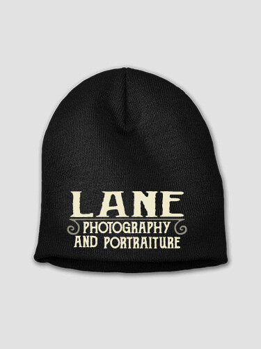 Photography Black Embroidered Beanie