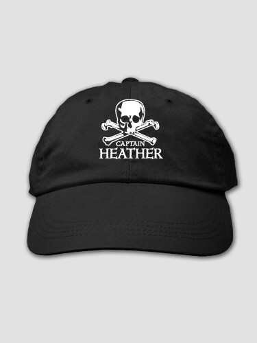 Pirate Captain Black Embroidered Hat