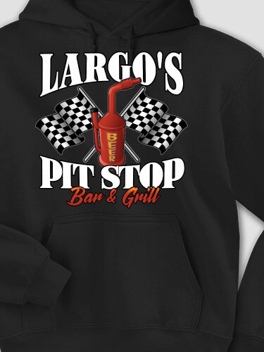 Pit Stop Black Adult Hooded Sweatshirt