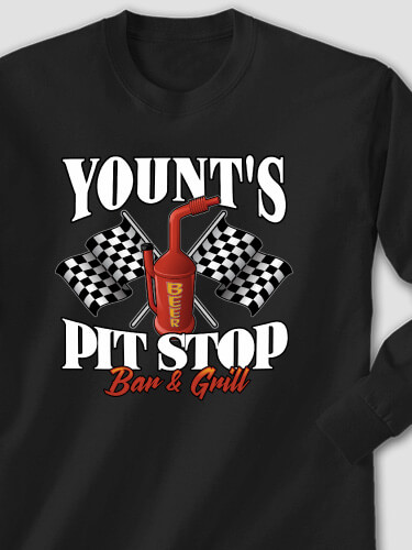 Pit Stop Black Adult Long Sleeve