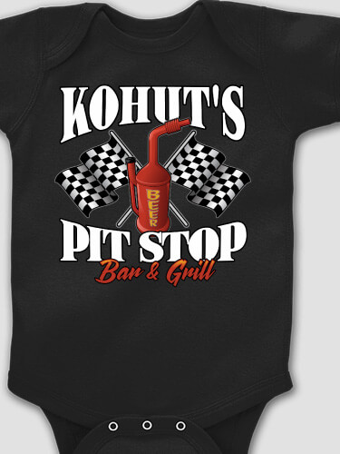 Pit Stop Black Baby Bodysuit