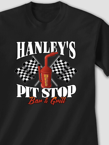 Pit Stop Black Adult T-Shirt