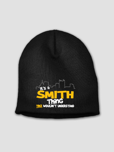 Pittsburgh Thing Black Embroidered Beanie