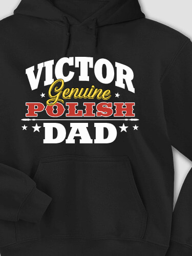 Polish Dad Black Adult Hooded Sweatshirt