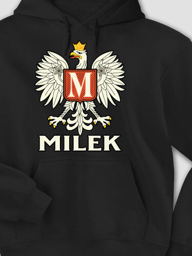 Polish Monogram Black Adult Hooded Sweatshirt
