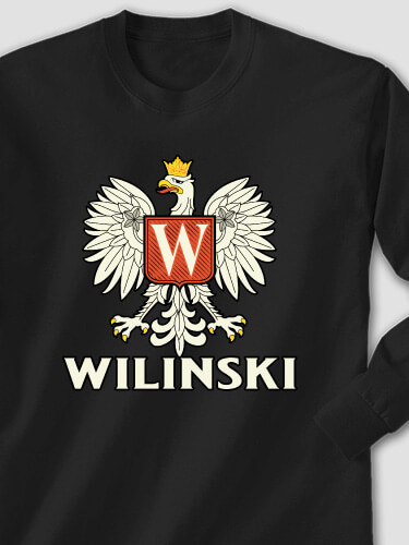 Polish Monogram Black Adult Long Sleeve