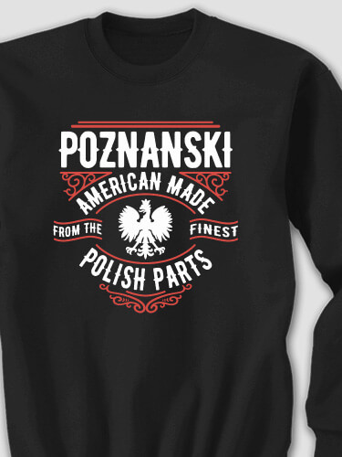 Polish Parts Black Adult Sweatshirt