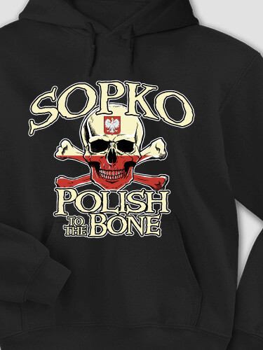 Polish to the Bone Black Adult Hooded Sweatshirt