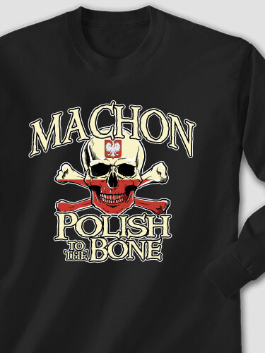 Polish to the Bone Black Adult Long Sleeve