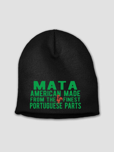 Portuguese Parts Black Embroidered Beanie