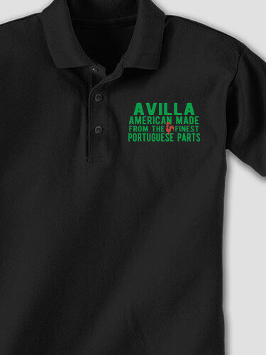 Portuguese Parts Black Embroidered Polo Shirt