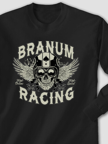 Racing Skull Black Adult Long Sleeve