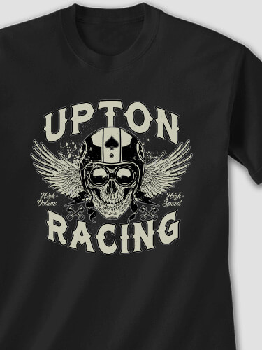 Racing Skull Black Adult T-Shirt