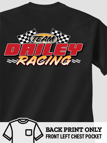 Racing Team Black Pocket Adult T-Shirt