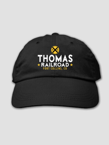 Railroad Black Embroidered Hat