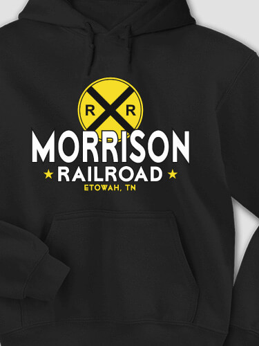 Railroad Black Adult Hooded Sweatshirt