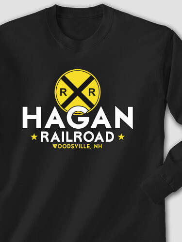 Railroad Black Adult Long Sleeve