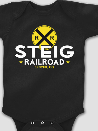 Railroad Black Baby Bodysuit