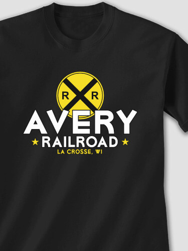 Railroad Black Adult T-Shirt