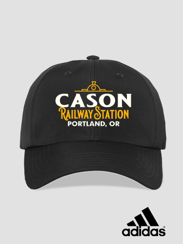 Railway Station Black Embroidered Adidas Hat