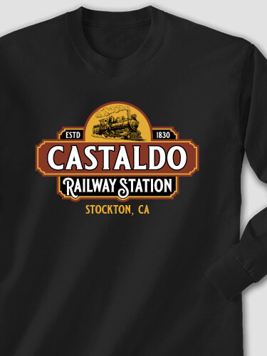 Railway Station Black Adult Long Sleeve