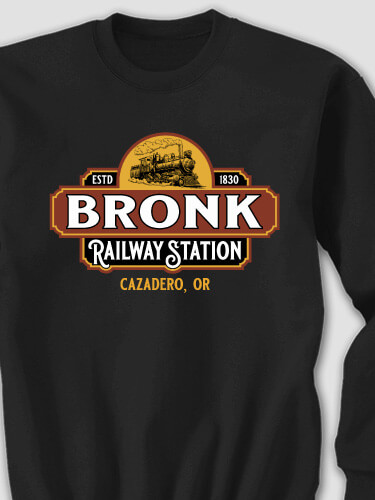 Railway Station Black Adult Sweatshirt