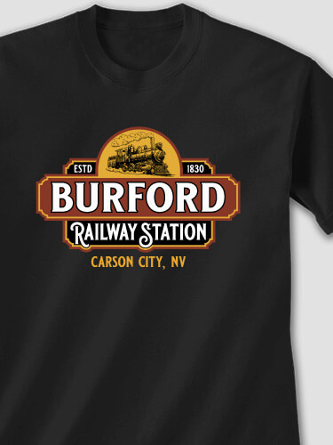 Railway Station Black Adult T-Shirt