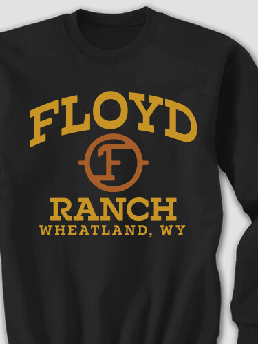 Ranch Monogram Black Adult Sweatshirt