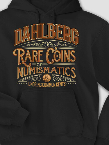 Rare Coins Black Adult Hooded Sweatshirt