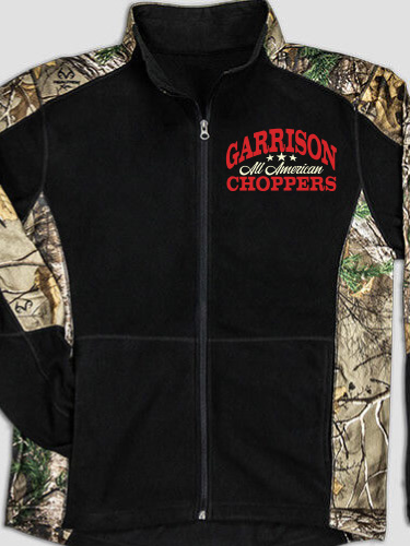 All American Choppers Black/Realtree Camo Camo Microfleece Full Zip Jacket