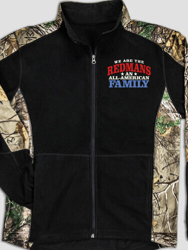 All American Black/Realtree Camo Camo Microfleece Full Zip Jacket