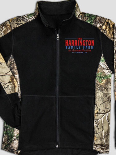 American Farm Black/Realtree Camo Camo Microfleece Full Zip Jacket