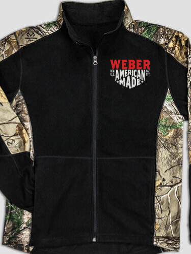 American Made Black/Realtree Camo Camo Microfleece Full Zip Jacket