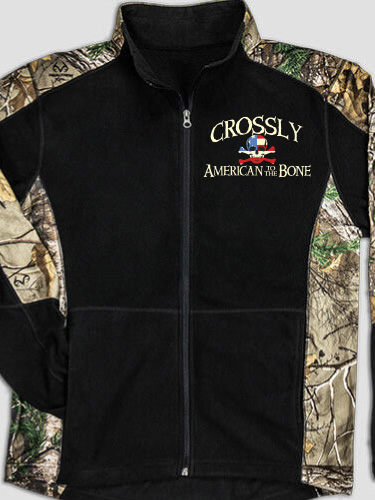 American to the Bone Black/Realtree Camo Camo Microfleece Full Zip Jacket