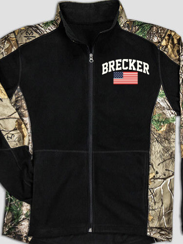 American Varsity Black/Realtree Camo Camo Microfleece Full Zip Jacket