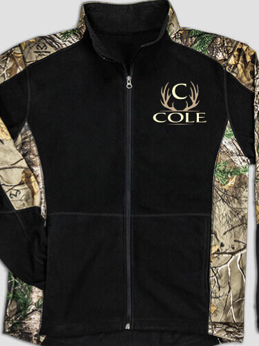 Antler Monogram Black/Realtree Camo Camo Microfleece Full Zip Jacket