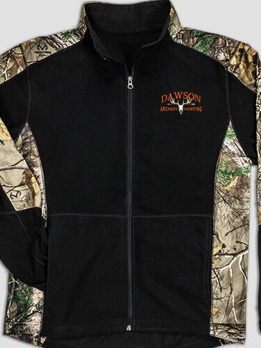 Archery Hunting Black/Realtree Camo Camo Microfleece Full Zip Jacket