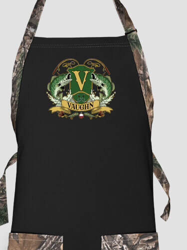 Bass Coat Of Arms Black/Realtree Camo 2-Tone Camo Apron