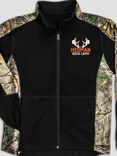 Beer Camp Black/Realtree Camo Camo Microfleece Full Zip Jacket