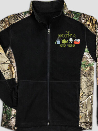 Better Together Fishing Black/Realtree Camo Camo Microfleece Full Zip Jacket