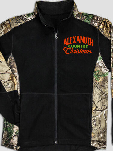 Country Christmas Black/Realtree Camo Camo Microfleece Full Zip Jacket