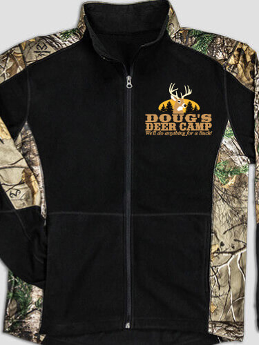 Deer Camp Black/Realtree Camo Camo Microfleece Full Zip Jacket