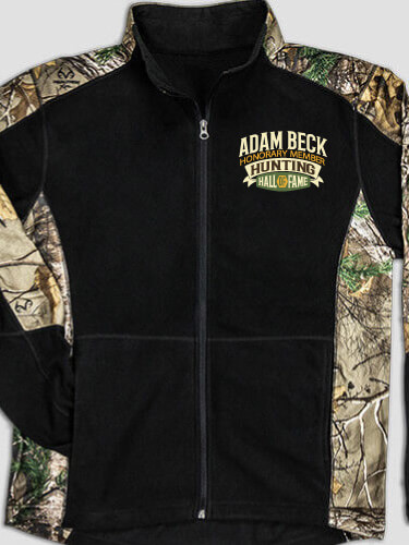 Deer Hunting Hall Of Fame Black/Realtree Camo Camo Microfleece Full Zip Jacket