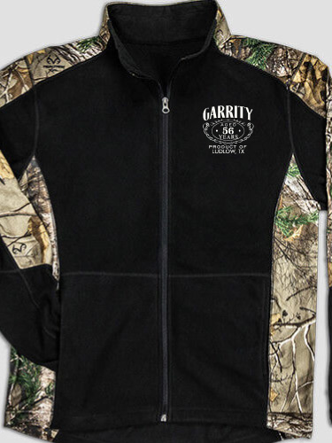 Distilled to Perfection Black/Realtree Camo Camo Microfleece Full Zip Jacket