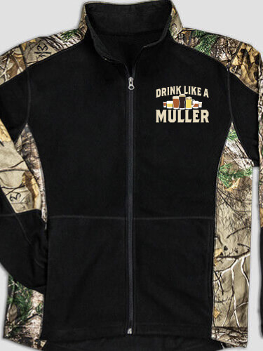 Drink Like A Black/Realtree Camo Camo Microfleece Full Zip Jacket