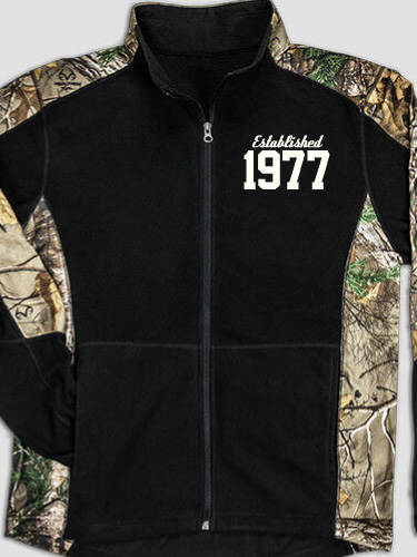 Established Black/Realtree Camo Camo Microfleece Full Zip Jacket